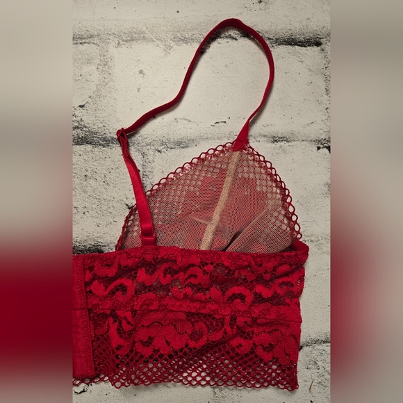 La Senza Red Lace Longline Bralette Underwire Sheer Size M - Picture 8 of 13